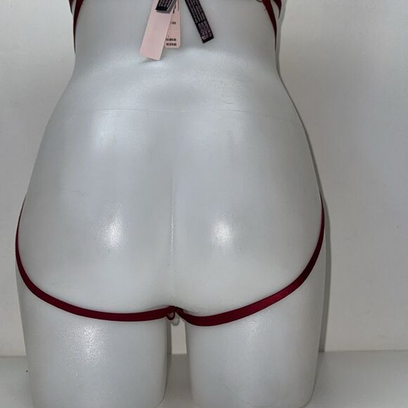 ✨Victoria’s Secret Burgundy Strappy Lace Teddy • One-Piece Lingerie Size XXL NWT - Picture 6 of 7